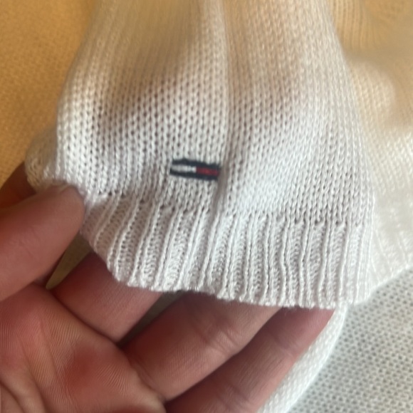 Tommy Hilfiger White Short Sleeve Cowlneck Sweater Top Size S - Picture 12 of 14